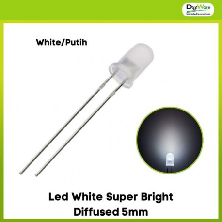 Led white super bright diffused 5mm
