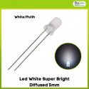 Led white super bright diffused 5mm