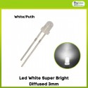 Led white super bright diffused 3mm