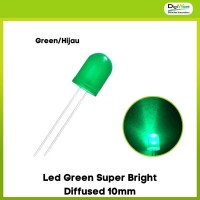 Led Green Super Bright Diffused 10mm