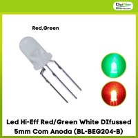 Led Hi-Eff Red/Green White DIfussed 5mm Com Anoda (BL-BEG204-B)