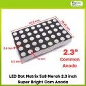 LED Dot Matrix 5x8 Merah 2.3 inch Super Bright Com Anoda