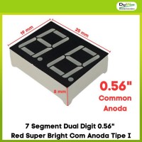 7 Segment Dual Digit 0.56&quot Red Super Bright Com Anoda Tipe I