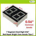 7 Segment Dual Digit 0.56&quot Red Super Bright Com Anoda Tipe I