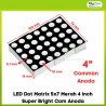 LED Dot Matrix 5x7 Merah 4 inch Super Bright Com Anoda