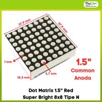 Dot Matrix 1.5&quot Red Super Bright 8x8 Tipe N