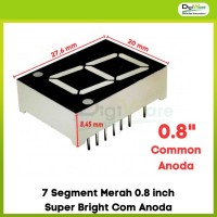 7 Segment Merah 0.8 inch Super Bright Com Anoda