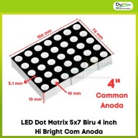 LED Dot Matrix 5x7 Biru 4 inch Hi Bright Com Anoda