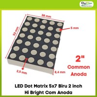 LED Dot Matrix 5x7 Biru 2 inch Hi Bright Com Anoda
