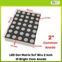 LED Dot Matrix 5x7 Biru 2 inch Hi Bright Com Anoda