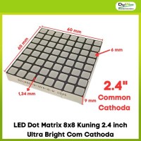 LED Dot Matrix 8x8 Kuning 2.4 inch Ultra Bright Com Cathoda