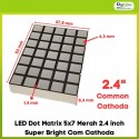 LED Dot Matrix 5x7 Merah 2.4 inch Super Bright Com Cathoda