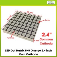 LED Dot Matrix 8x8 Orange 2.4 inch Com Cathoda