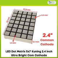 LED Dot Matrix 5x7 Kuning 2.4 inch Ultra Bright Com Cathoda