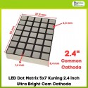 LED Dot Matrix 5x7 Kuning 2.4 inch Ultra Bright Com Cathoda