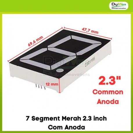 7 Segment Merah 2.3 inch Com Anoda