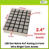 LED Dot Matrix 5x7 Kuning 2.4 inch Ultra Bright Com Anoda