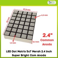 LED Dot Matrix 5x7 Merah 2.4 inch Super Bright Com Anoda