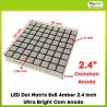 LED Dot Matrix 8x8 Amber 2.4 inch Ultra Bright Com Anoda