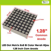 LED Dot Matrix 8x8 Bi Color Merah Hijau 1.28 inch Com Anoda