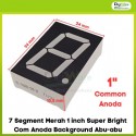 7 Segment Merah 1 inch Super Bright Com Anoda Background Abu-abu