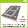 7 Segment Merah 4 inch Super Bright Com Anoda Background Abu-abu