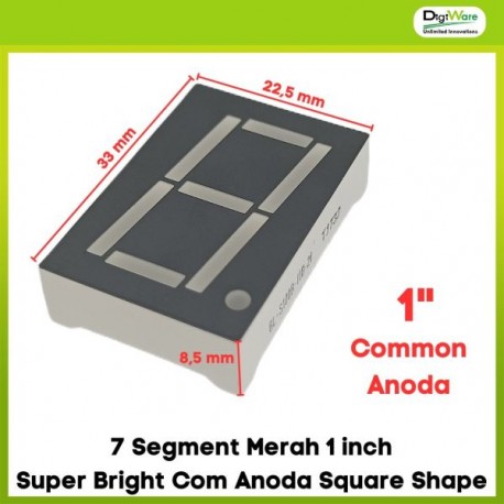 7 Segment Merah 1 inch Super Bright Com Anoda Square Shape