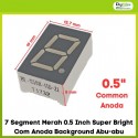 7 Segment Merah 0.5 Inch Super Bright Com Anoda Background Abu-abu