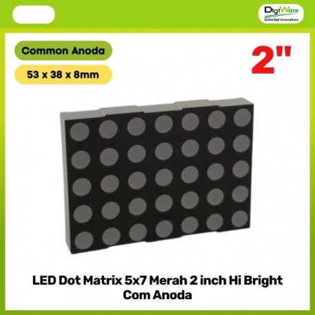 LED Dot Matrix 5x7 Merah 2 inch Hi Bright Com Anoda