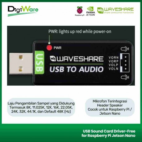 USB Sound Card Driver-Free for Raspberry Pi Jetson Nano