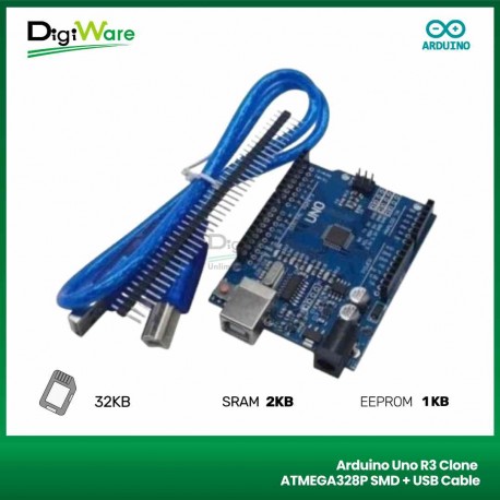 Arduino Uno R3 Clone ATMEGA328P SMD + USB Cable