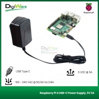 Raspberry Pi 4 USB-C Power Supply, 5V 3A