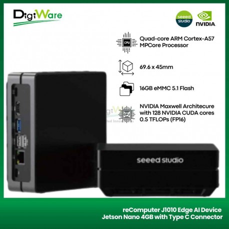 reComputer J1010 Edge AI Device Jetson Nano 4GB with Type C Connector