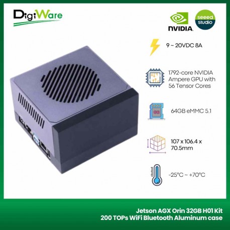 Jetson AGX Orin 32GB H01 Kit 200 TOPs WiFi Bluetooth Aluminum case Pre-installed JetPack System