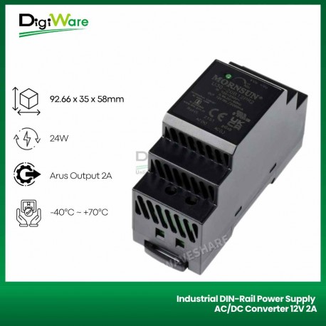 Industrial DIN-Rail Power Supply AC/DC Converter 12V 2A