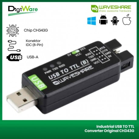 Industrial USB To TTL Converter Original CH343G Onboard Multi Protection and Systems Support