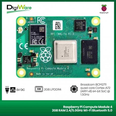 Raspberry Pi Compute Module 4 2GB RAM 2.4/5.0GHz Wi-Fi Bluetooth 5.0