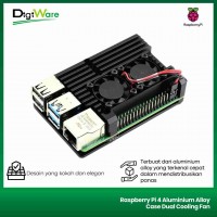 Raspberry Pi 4 Aluminium Alloy Case Dual Cooling Fan