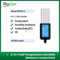 4-in-1 Soil Temperature Humidity Moisture Conductivity EC PH Sensor with RS485 Output