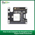PCIe To M.2 Adapter for Raspberry Pi 5 HAT+ Standard Support NVMe Protocol M.2 Solid State Drive High Speed Reading/Writing