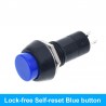Push Button Switch Momentary No Lock 2 Pin 12mm 3A 150V Blue