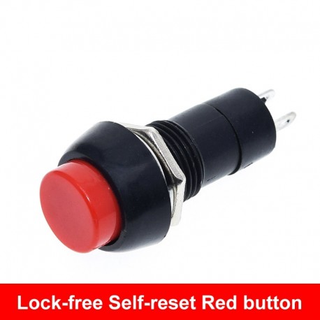 Push Button Switch Momentary No Lock 2 Pin 12mm 3A 150V Red