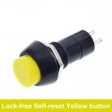 Push Button Switch Momentary No Lock 2 Pin 12mm 3A 150V Yellow