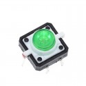 Tactile Push Button Switch Momentary Tact 12x12x7.3mm Led Green