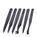 Pinset set 6 pcs Anti Static Electronic Tweezers Kit ESD Plastic PCB Repair Hand Tools Set