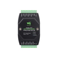 Industrial Modbus RTU Analog Output 8-Ch, RS485, 12-bit DA Conversion, Rail-Mount Support
