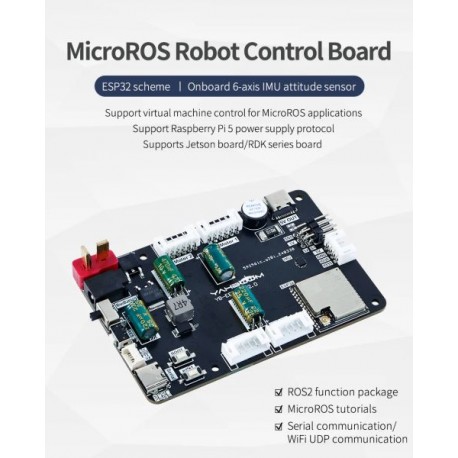 MicroROS Control Board for Raspberry Pi 5 Robot
