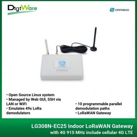 LG308N-EC25 Indoor LoRaWAN Gateway with 4G 915 MHz include cellular 4G LTE