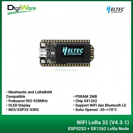 WiFi LoRa 32 (V4.3.1) SP32S3 + SX1262 LoRa Node