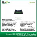 Industrial 8 Channel ESP32-S3 WiFi Relay Module, isolated RS485 Xtensa 32-bit LX7 Dual core With Multiple Isolation Protection